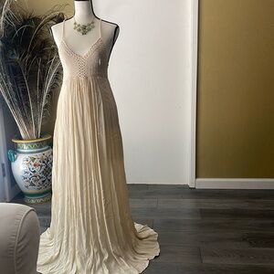 Lulus cream long dress